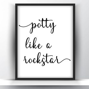 Potty like a rockstar printable wall art