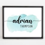 Personalized baby boy name nursery printable wall art