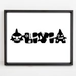 Personalized baby shark kids name printable wall art a