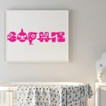 Personalized baby shark kids name printable wall art e