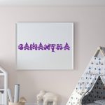 Personalized baby shark kids name printable wall art f