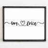 Personalized couple name printable wall art