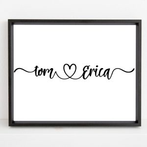 Personalized couple name printable wall art