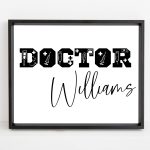 Personalized doctor name printable wall art