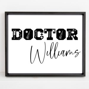 Personalized doctor name printable wall art