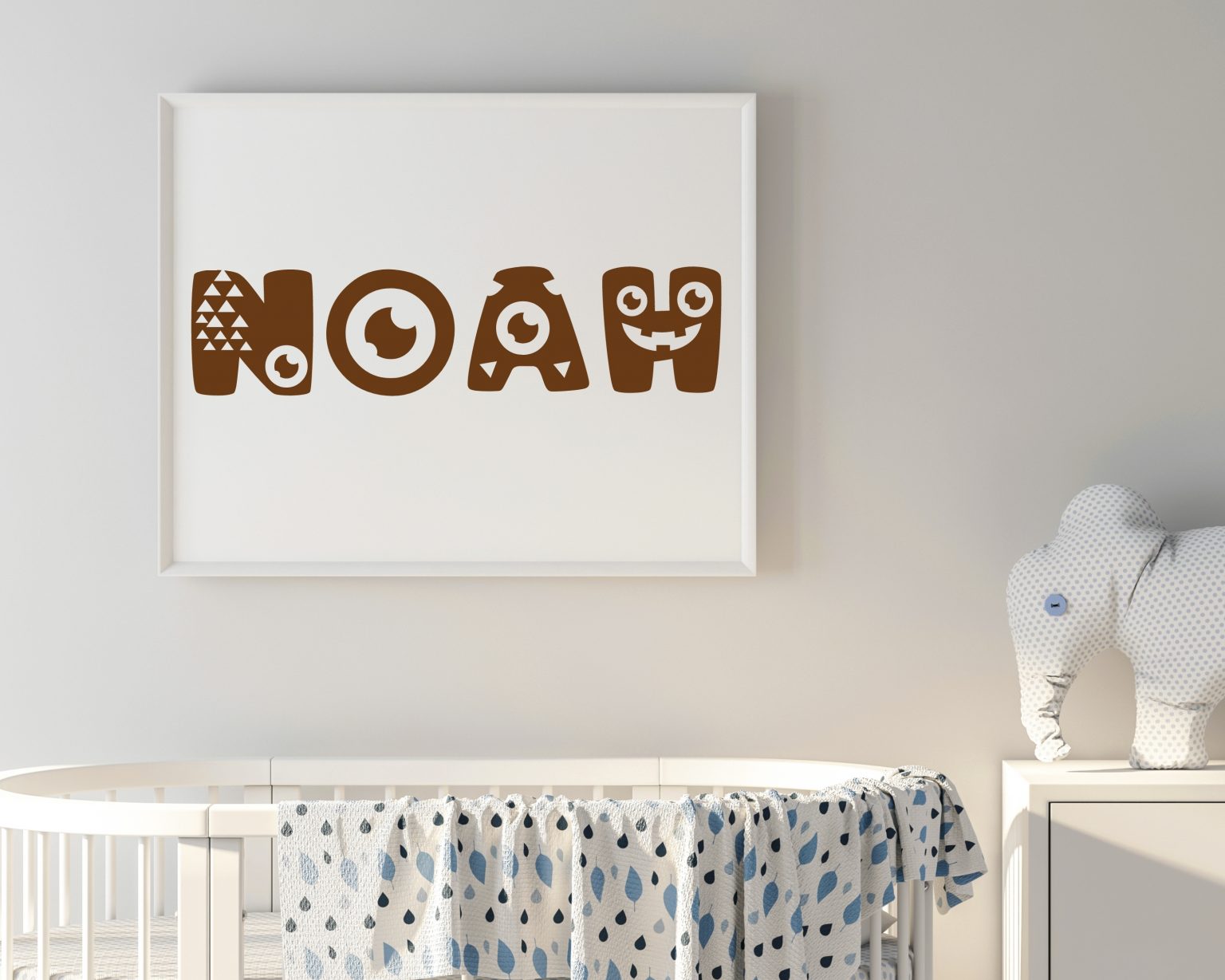 Personalized Monster Kids Name Printable Wall Art - Shark Printables