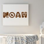 Personalized monster kids name printable wall art c
