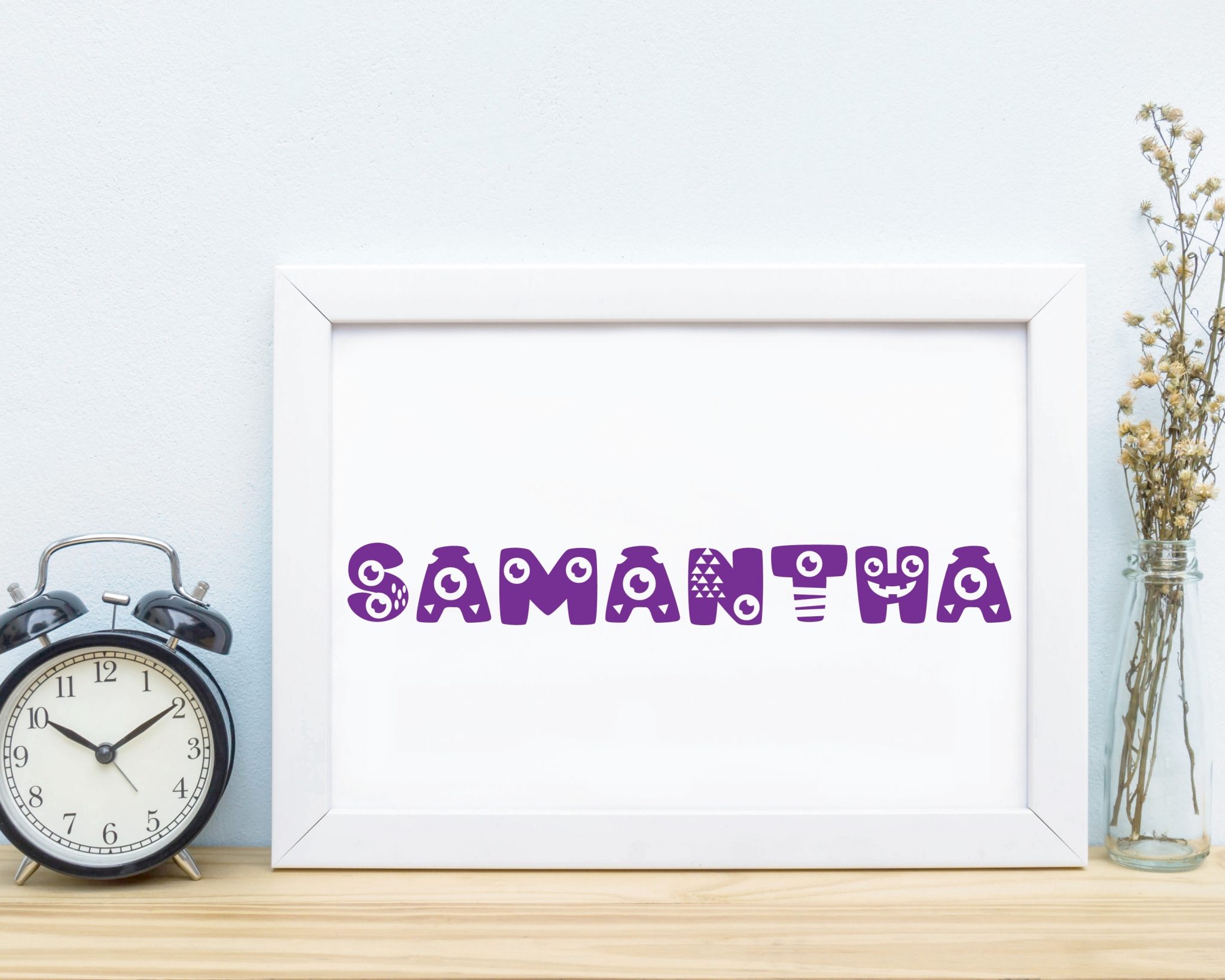 Personalized Monster Kids Name Printable Wall Art - Shark Printables