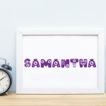 Personalized monster kids name printable wall art f