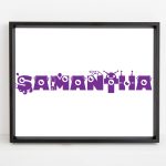 Personalized robot kids name printable wall art f
