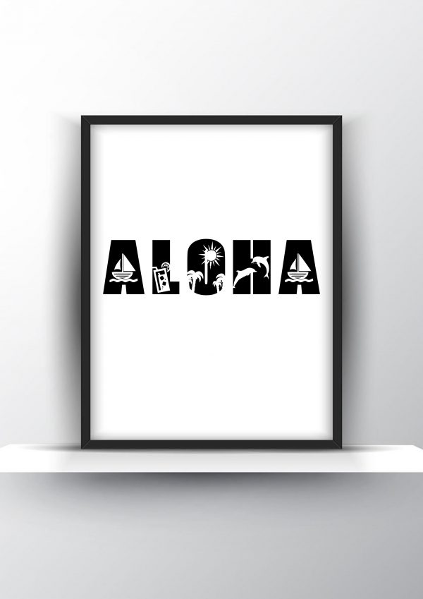 Aloha Unframed and Framed Wall Art Poster Print