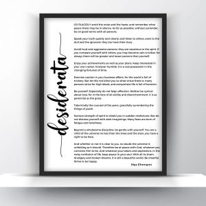 Desiderata poem by Max Ehrmann Unframed and Framed Wall Art Poster Print
