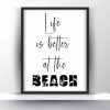 Life is better at the beach Unframed and Framed Wall Art Poster Print