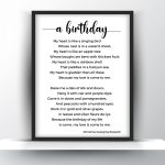 A birthday poem by Christina Georgina Rossetti Unframed and Framed Wall Art Poster Print
