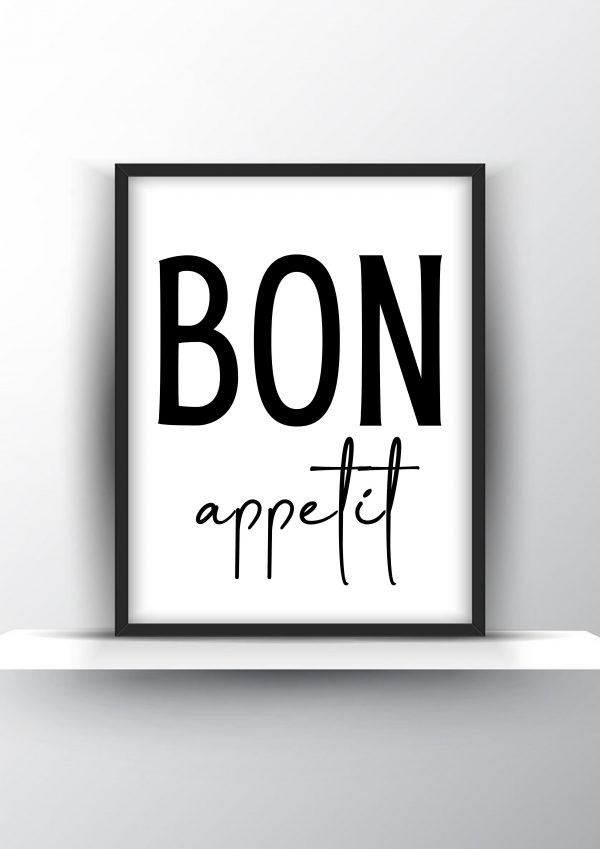 Bon Appetit Unframed and Framed Wall Art Poster Print