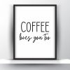 Coffee loves you too Unframed and Framed Wall Art Poster Print