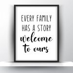 Every family has a story welcome to ours Unframed and Framed Wall Art Poster Print