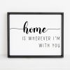 Home is wherever Im with you Unframed and Framed Wall Art Poster Print