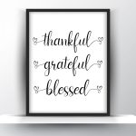 Thankful grateful blessed Unframed and Framed Wall Art Poster Print