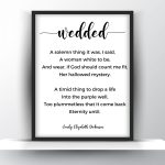 Wedded poem by Emily Elizabeth Dickinson Unframed and Framed Wall Art Poster Print