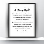 A Starry Night Poem by Paul Laurence Dunbar Printable Wall Art