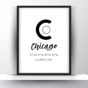 Chicago City Illinois USA Print Printable Wall Art