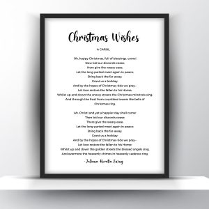 Christmas Wishes Poem by Juliana Horatia Ewing Printable Wall Art