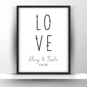 Custom Love Wedding Anniversary Poster Gift