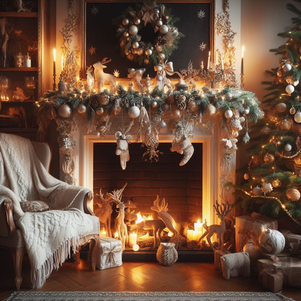Fireplace Mantel Display - christmas