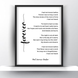 Forever Poem by Paul Laurence Dunbar Printable Wall Art