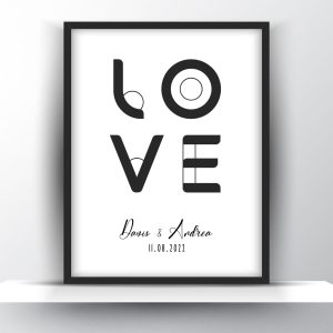 Love Personalized Wedding Poster Gift for Couples