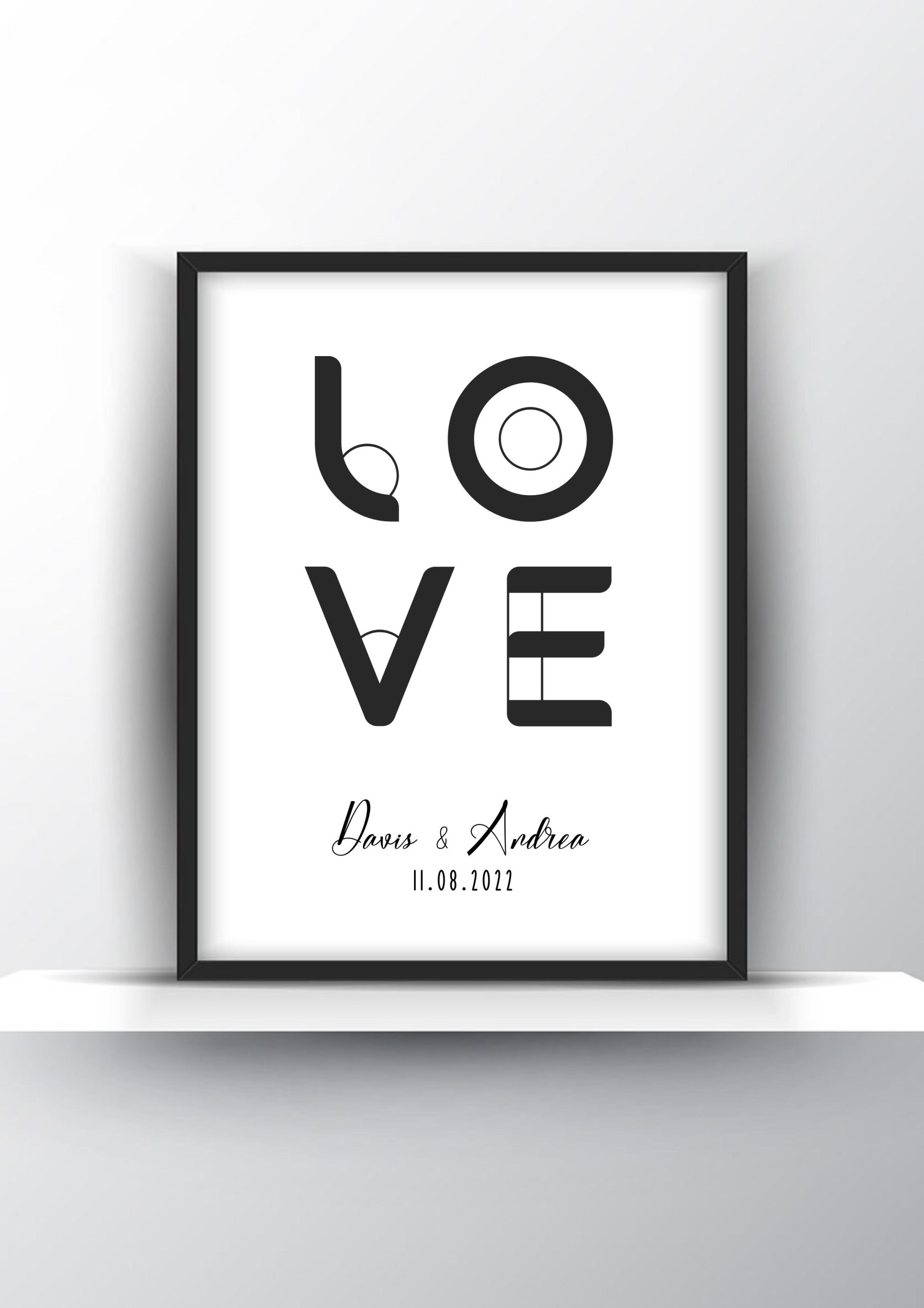 Love Personalized Wedding Poster Gift for Couples