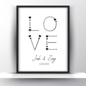 Love Typography Custom Name Printable Wall Art