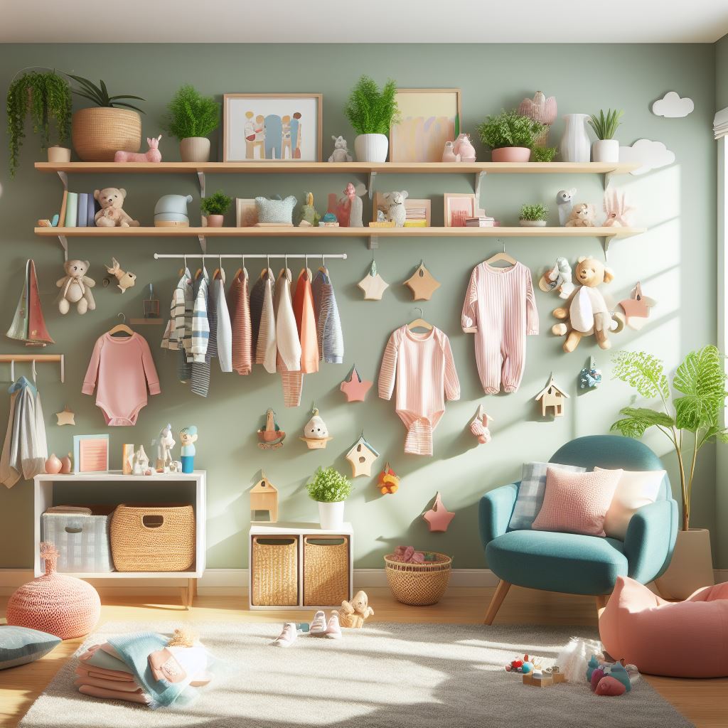 Nursery room with Floating Shelves