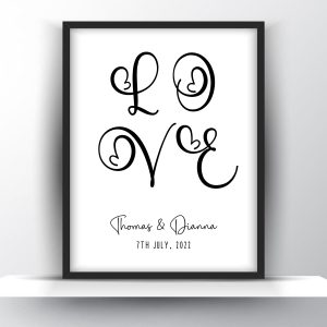 Personalized Love Wedding Gift Printable Wall Art