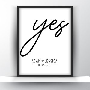 Personalized Yes Wedding Printable Wall Art