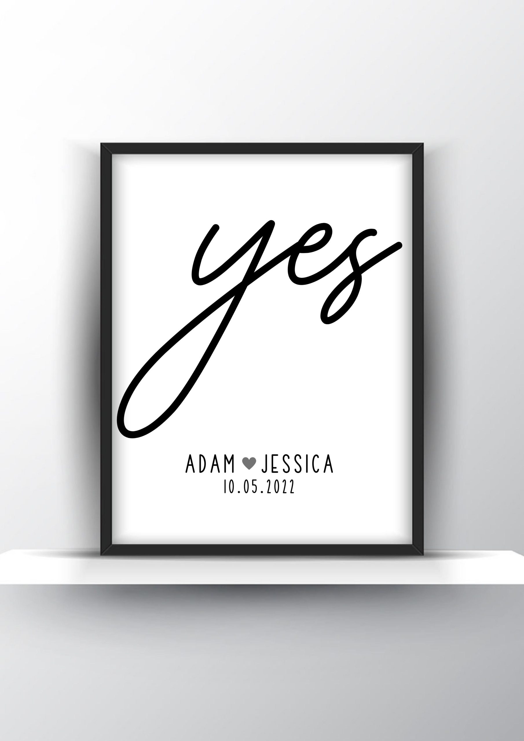Personalized Yes Wedding Poster