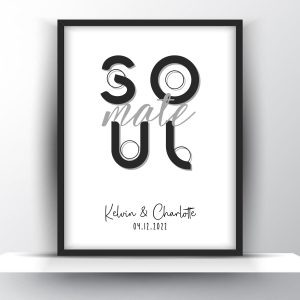 Soulmate Personalized Couple Name Printable Wall Art
