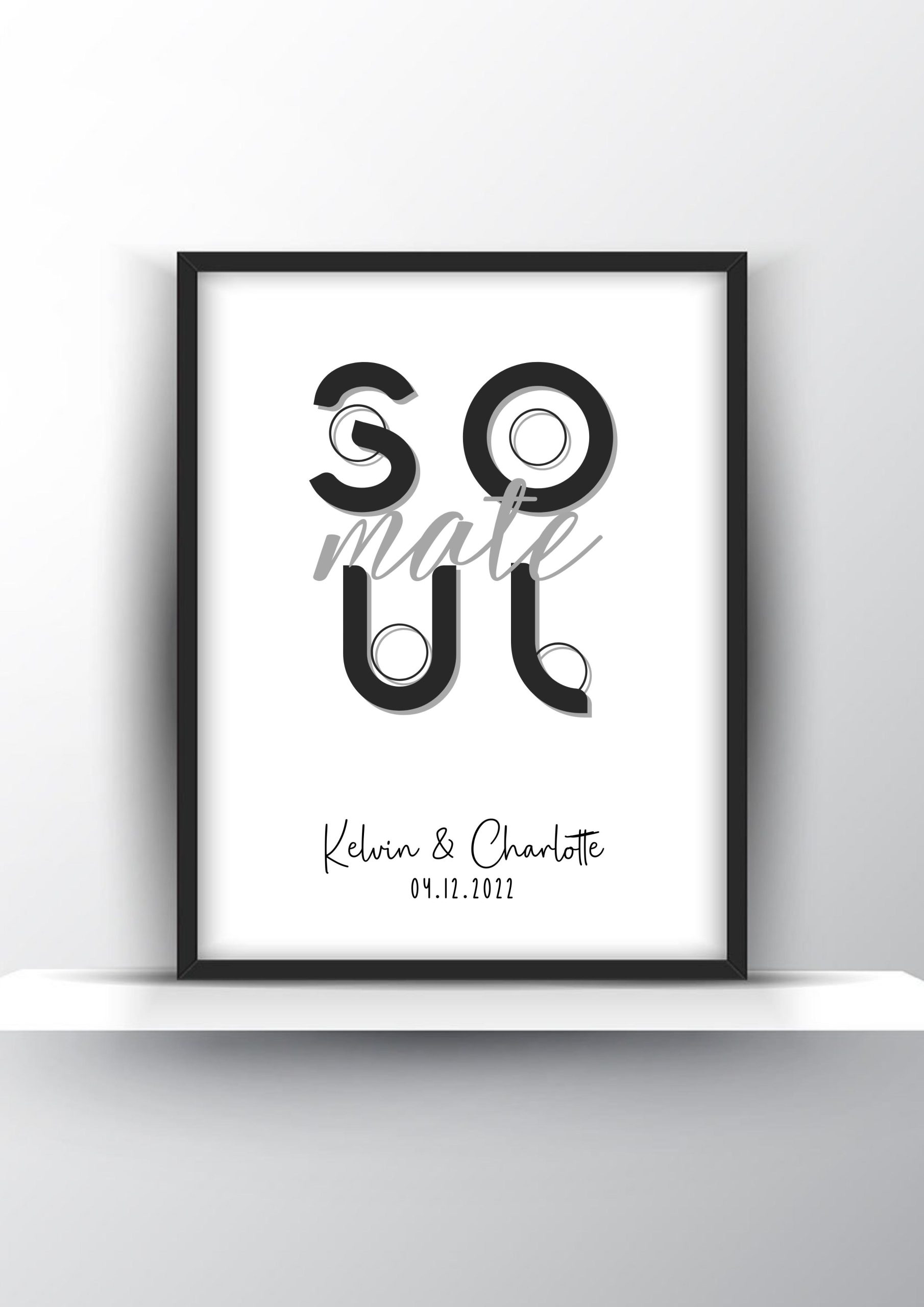 Soulmate Personalized Couple Name Poster