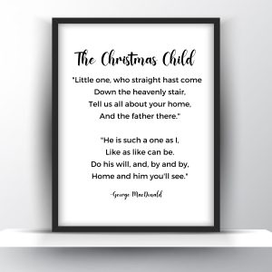 The Christmas Child Poem by George MacDonald Printable Wall Art
