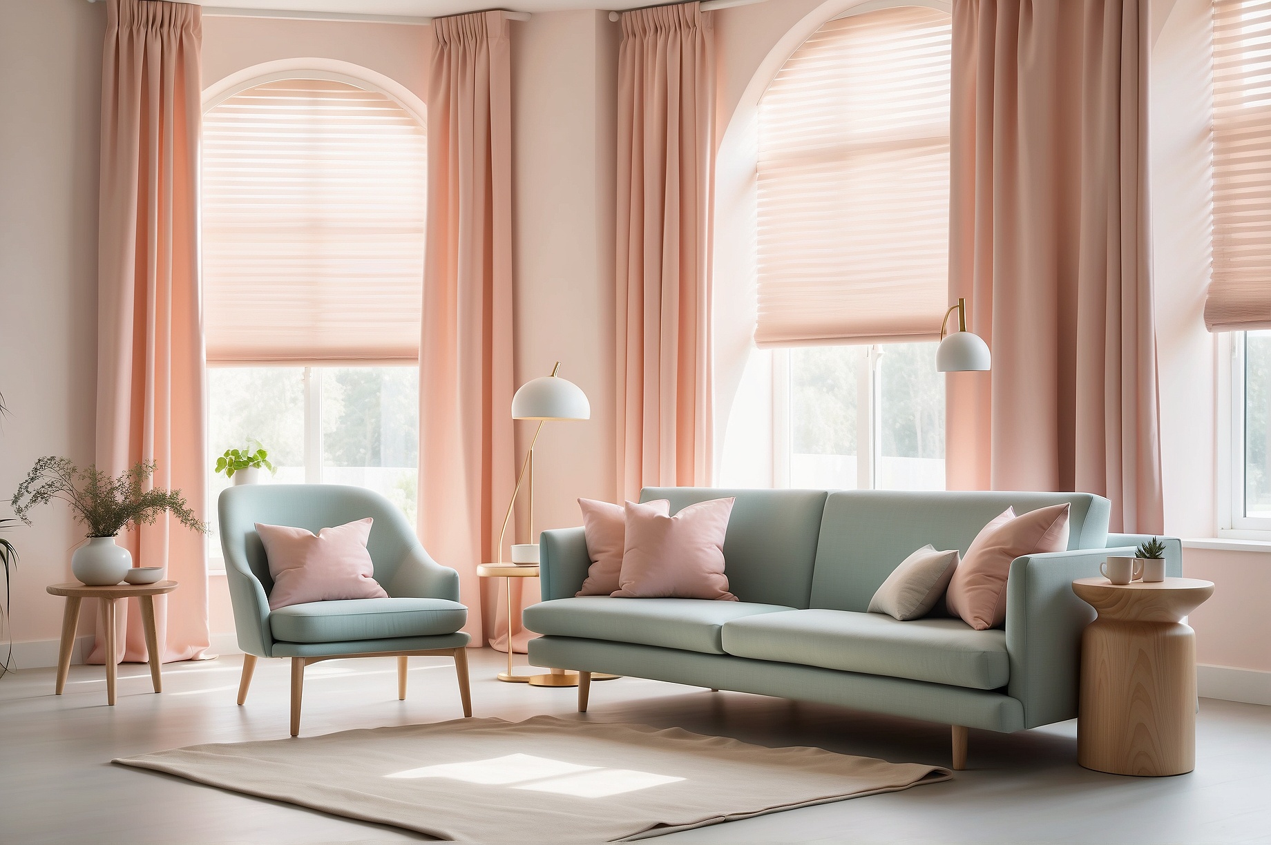 Using Roller Blinds or Roman Shades in a Danish Pastel Room