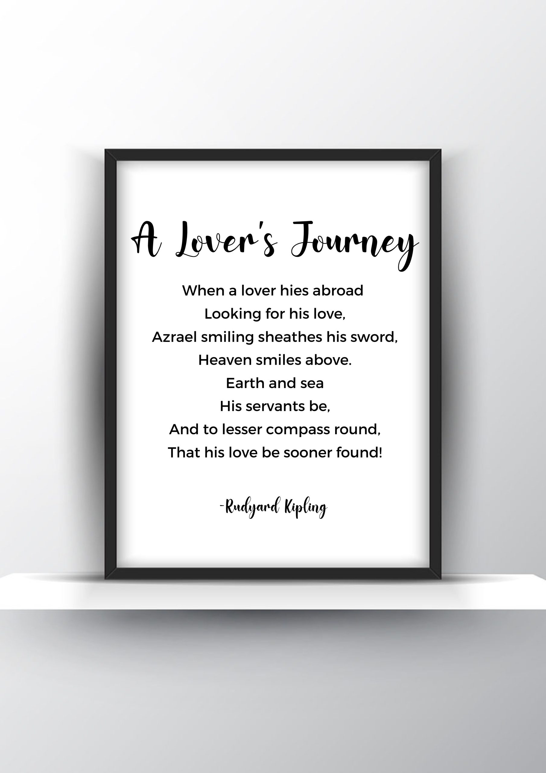 A Lover's Journey Poem by Rudyard Kipling