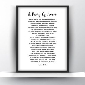 A Party of Lovers Poem by John Keats Printable Wall Art