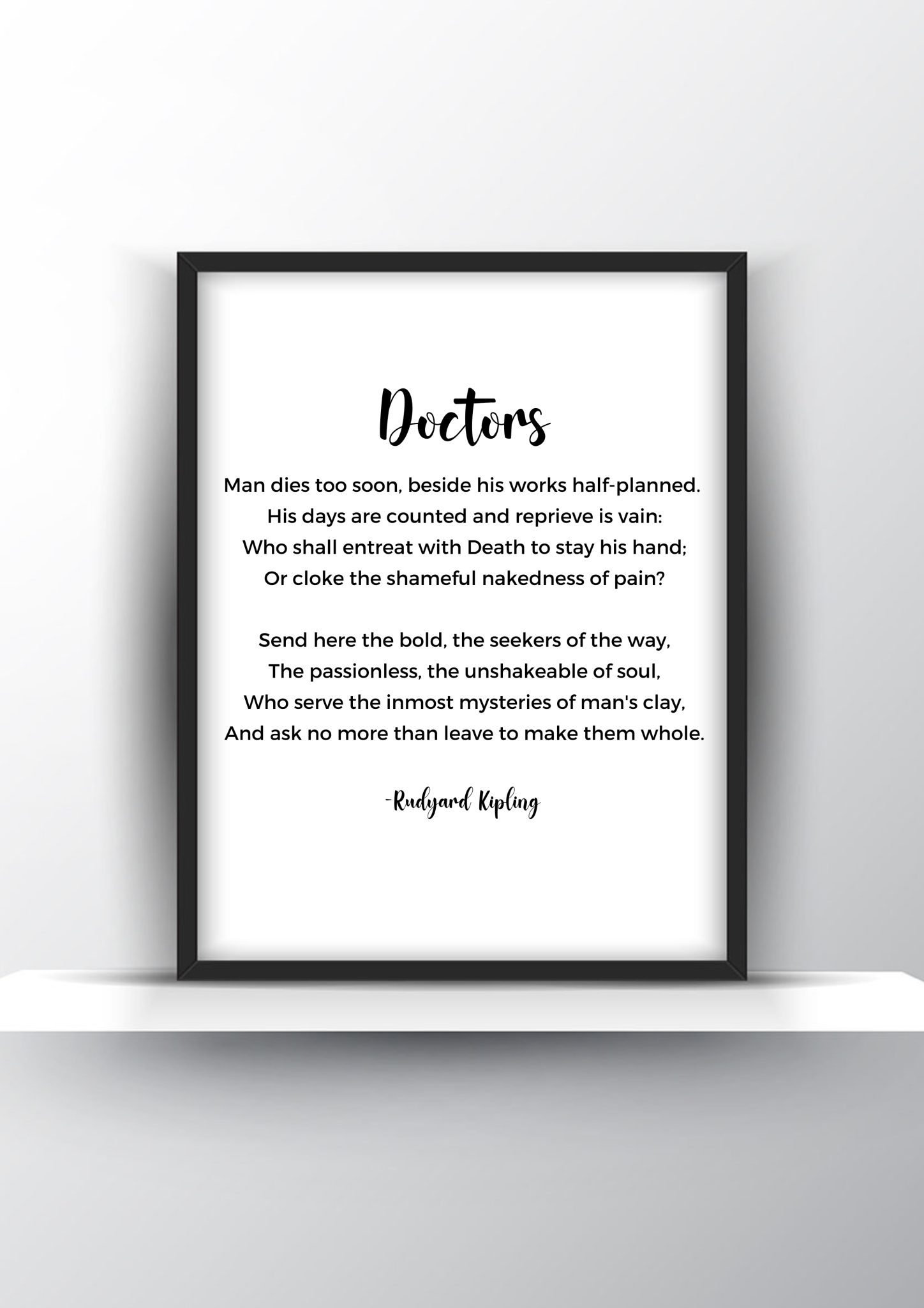 Doctors Poem by Rudyard Kipling Printable Wall Art - Shark Printables