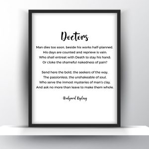 Doctors Poem by Rudyard Kipling Printable Wall Art