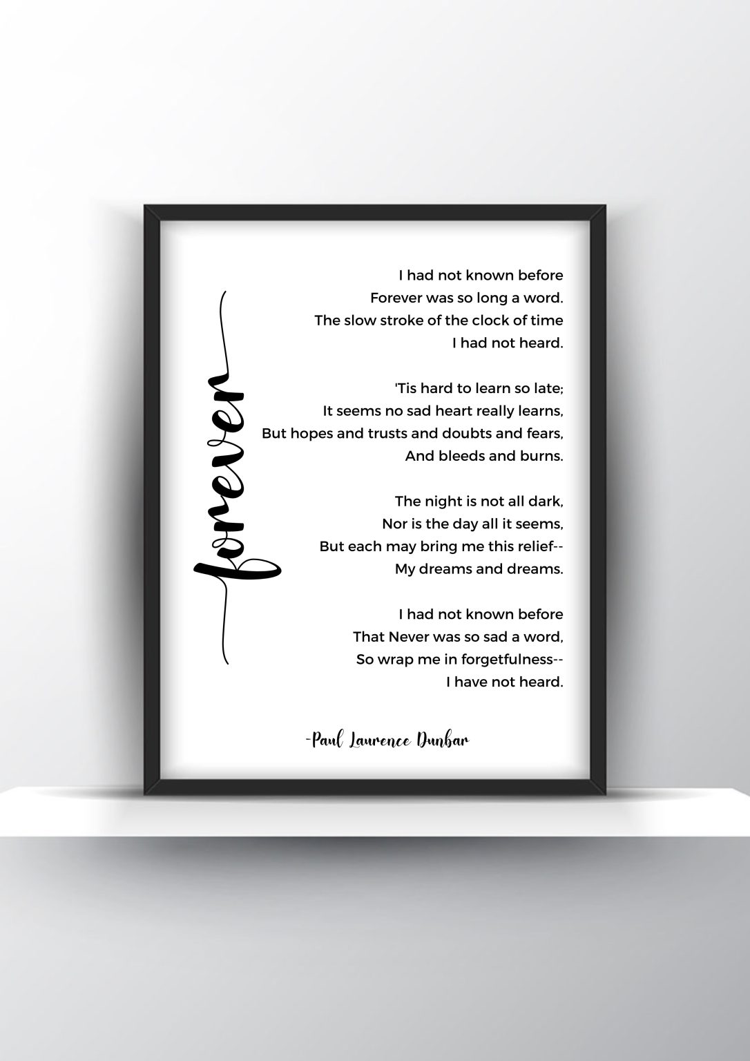 Forever Poem by Paul Laurence Dunbar - Shark Printables