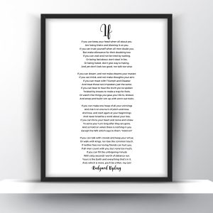 If Poem by Rudyard Kipling Printable Wall Art