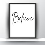 Believe Printable Wall Art - Motivational Wall Art - Home Decor - Digital Download