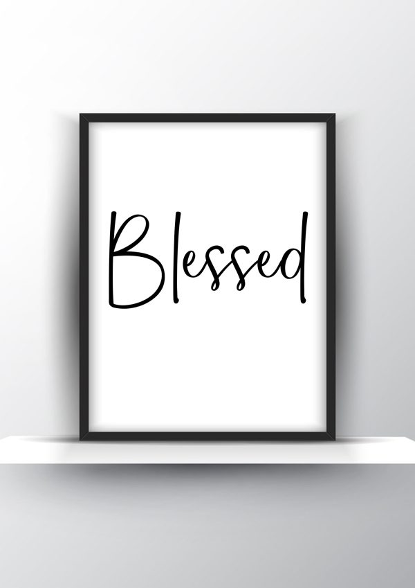 Blessed Printable Wall Art - Christian Wall Decor - Home Decor - Digital Download