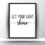 Let Your Light Shine Printable Wall Art - Christian Inspirational Wall Art - Home Decor - Digital Download